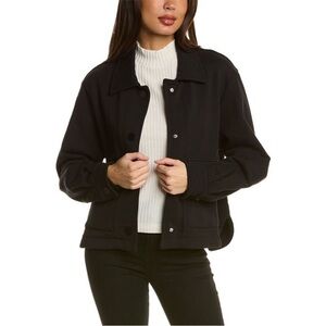 CHRLDR Olivia Terry Cloth Shacket in Black Small